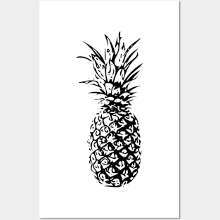 Pineapple in black and white Posters and Art